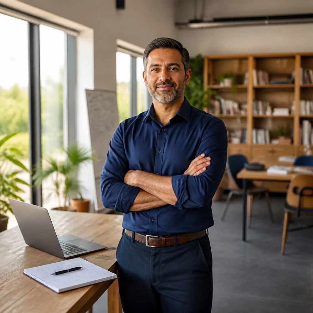Professional progressing toward a clear practical AI career goal